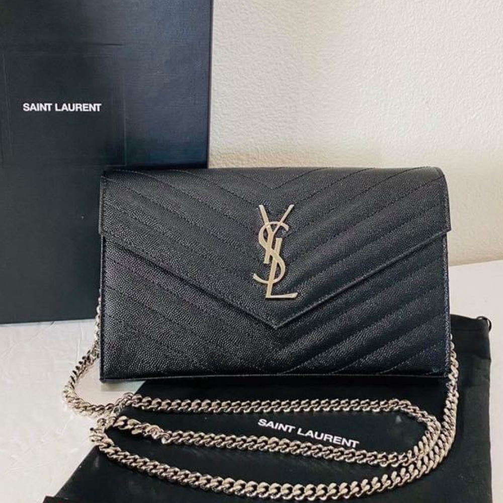 100% Auth YSL WOC Large Envelope Crossbody Bag - Picture 1 of 11